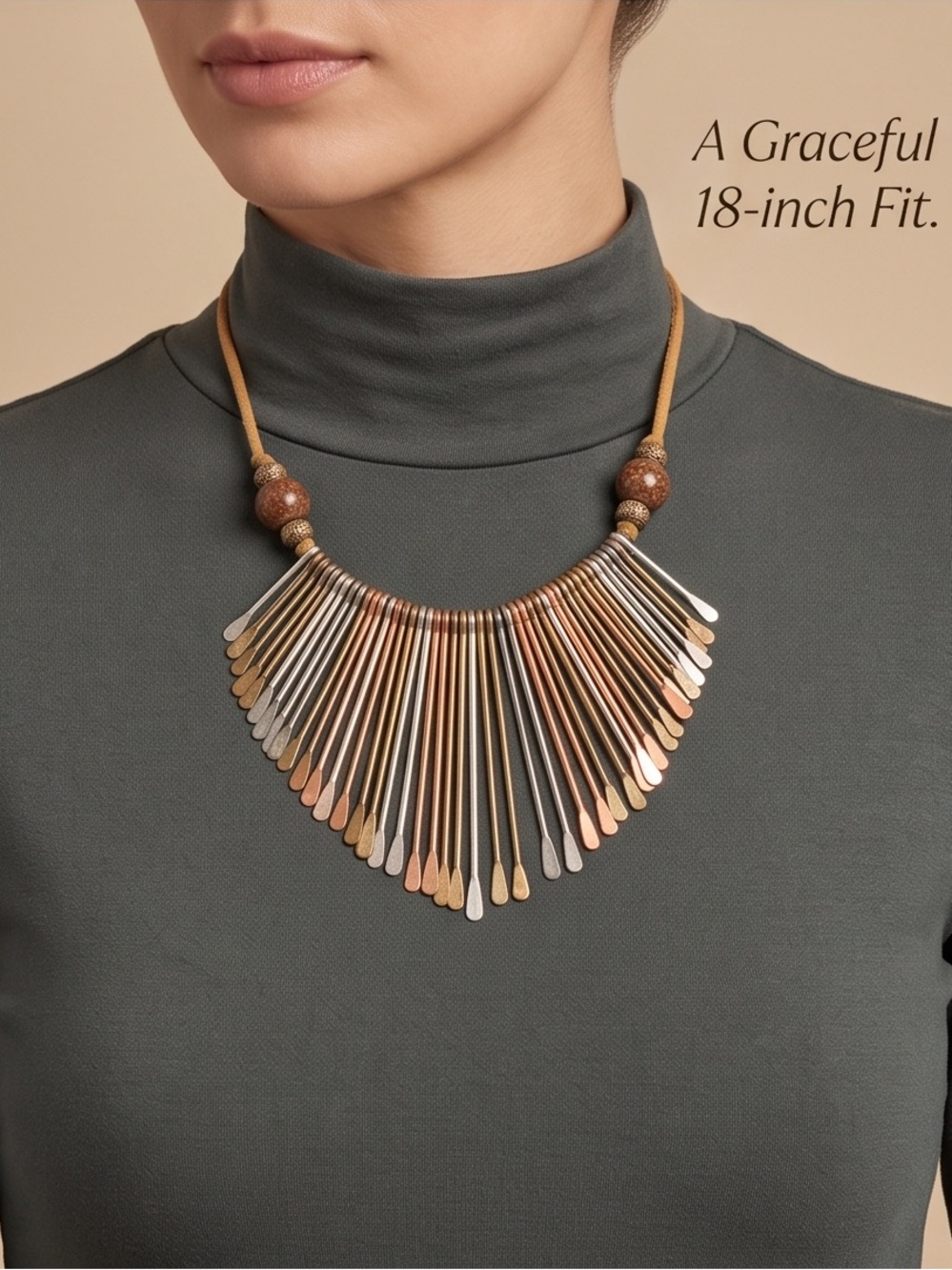 Brass, Copper, Polished Silver Paddle Metal Shape
Necklace